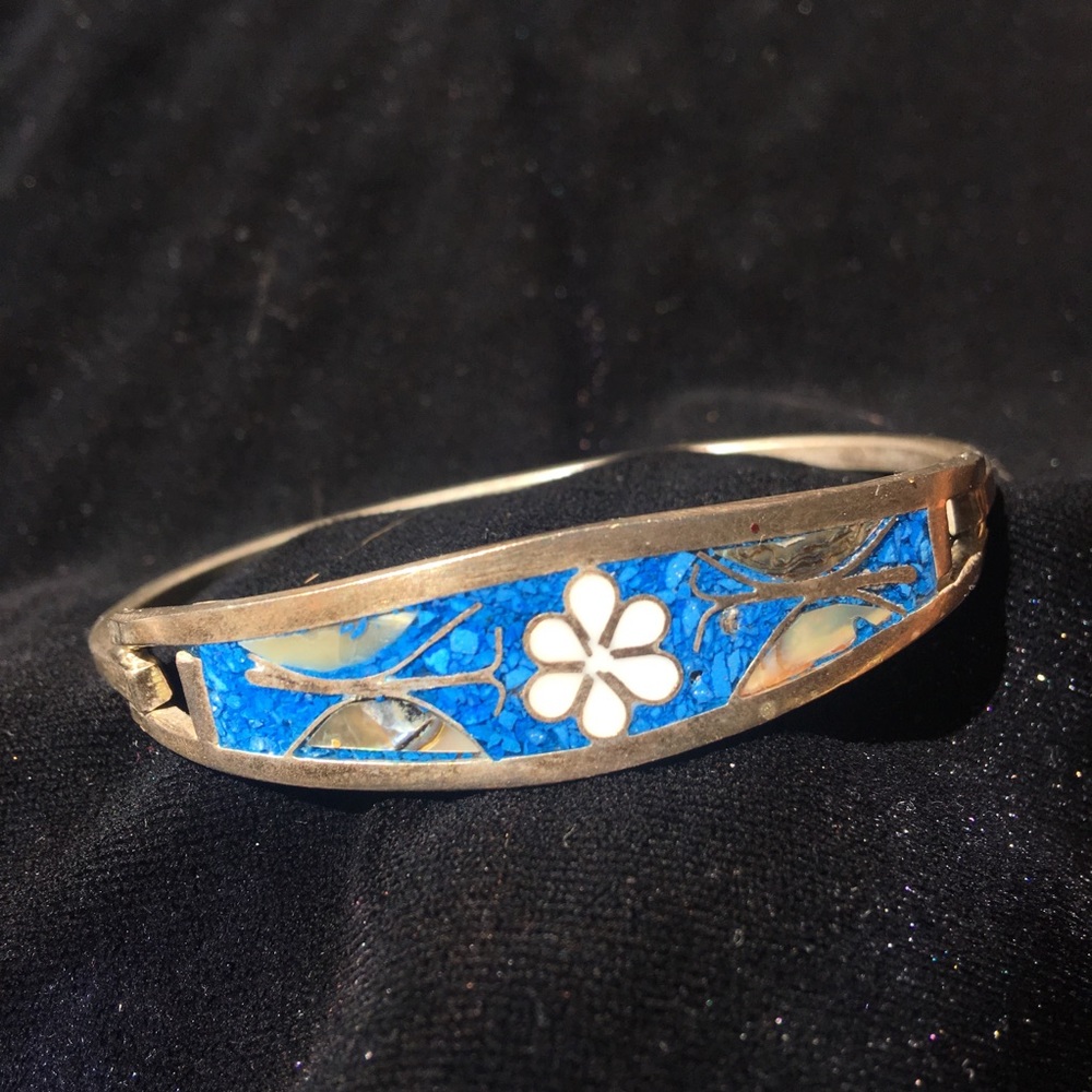 Vintage sterling silver Mexican alpaca bracelet